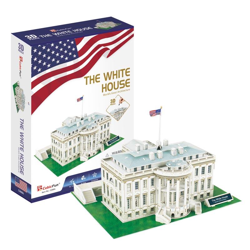 CUBICFUN WORLD´S GREAT ARCHITECTURE PUZZLE 3D THE WHITE HOUSE (64 PIEZAS) - IRION Juguetería -  CUBICFUN WORLD´S GREAT ARCHITECTURE PUZZLE 3D THE WHITE HOUSE (64 PIEZAS) - IRION Juguetería -